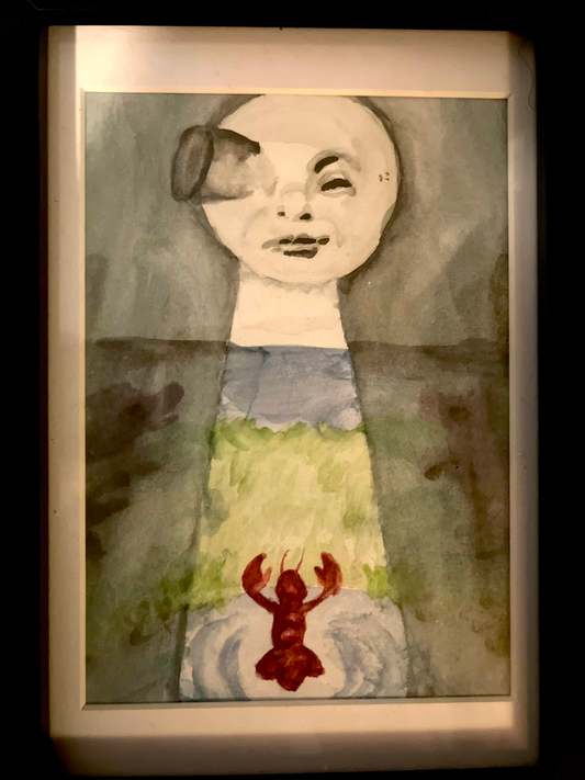 Framed Watercolor - "The Moon"